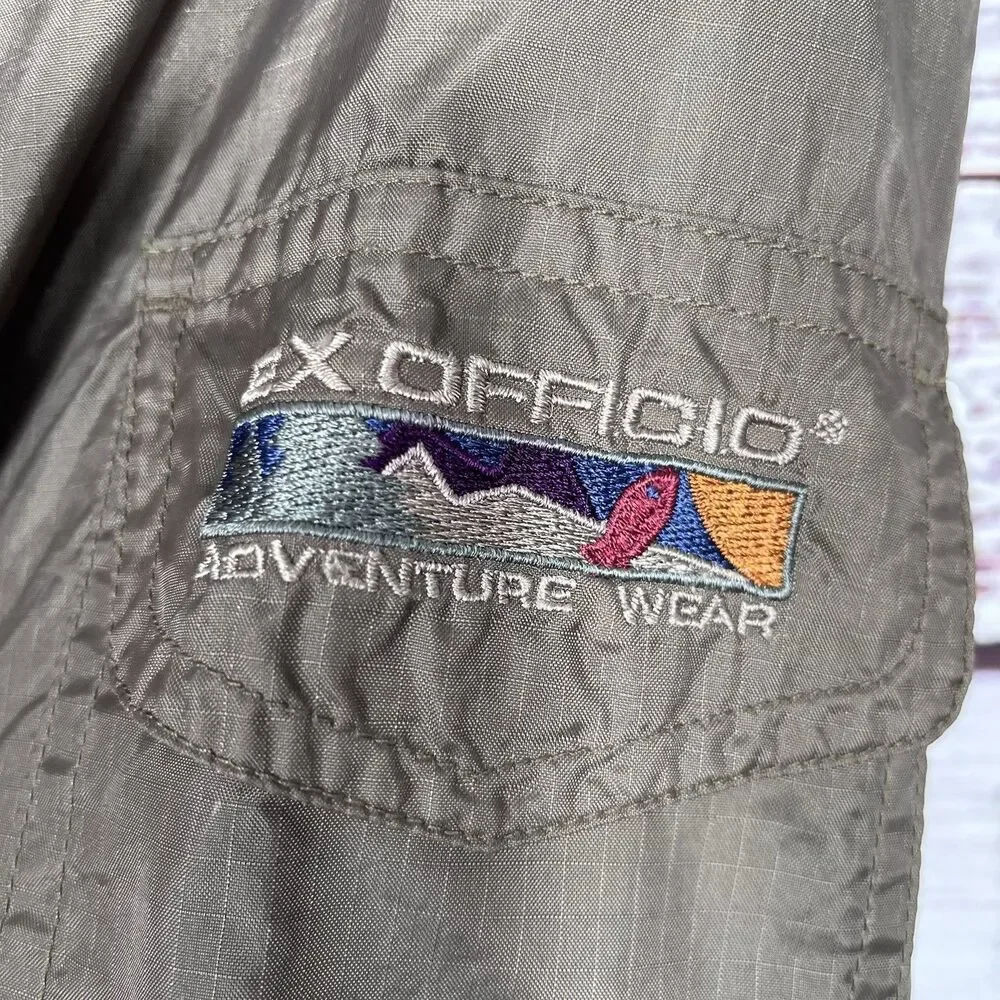Exofficio Soft Shell Waterproof Guide Jacket Ripstop Snap Hooded Vented XL *READ